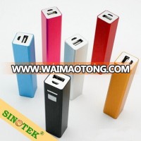 SINOTEK portable battery power pack 2600mah lipstick power bank