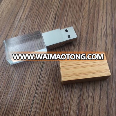 transparent crystal pen drive with engraving logo